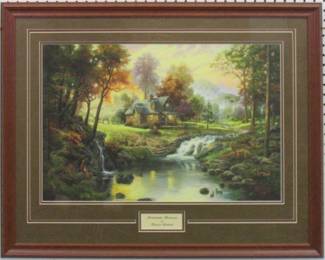9087 - Mountain Retreat Giclee by Thomas Kinkade (Description): 32.5 X 26