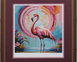 9116 - Pink Flamingo II by Van Gogh Limited (Description): 22.5 X 23.5