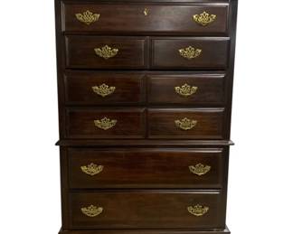 6292 - Queen Anne Style Mahogany Highboy (Description): 76 x 36 x 17