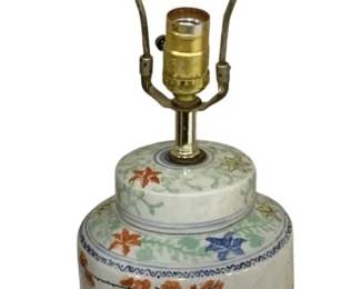 5002 - Vintage Chinese Porcelain Table Lamp - 22" Tall (Description): Used as is electric/electronic/mechanical item. No guarantee all components, untested.