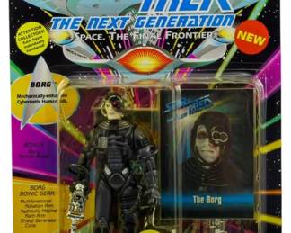 520 - Unopened Star Trek Next Generation Borg (Description): Unopened Star Trek The Next Generation figure in box featuring the Borg. The figure remains sealed in its original packaging.