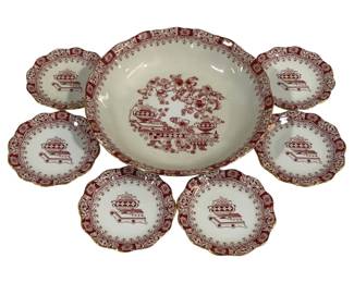 4398 - 7 Bavarian Plates & Bowl Set - 3.5", 7.5" Round