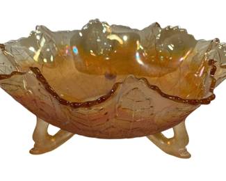5283 - Carnival Glass Footed Bowl - 10.5 x 4.5