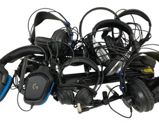 4595 - Lot of Assorted Gaming Headphones & More (Description): Used as is electric/electronic/mechanical item. No guarantee all components, untested.