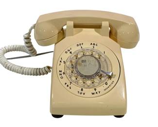 6024 - Vintage ITT Rotary Dial Phone (Description): 9 x 9 x 5.5 Used as is electric/electronic/mechanical item. No guarantee all components, untested