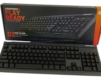 4589 - CyberPower PC Keyboard in Box (Description): Used as is electric/electronic/mechanical item. No guarantee all components, untested.