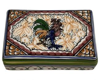 5295 - Handpainted Ceramic Trinket Box - 4 x 2.5 x 1.5