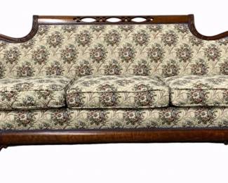 2066 - Vintage Duncan Phyfe Carved Sofa (Description): 34 x 82 x 32