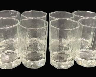 4883 - 8 Octagonal Bar Glasses - 4" Tall