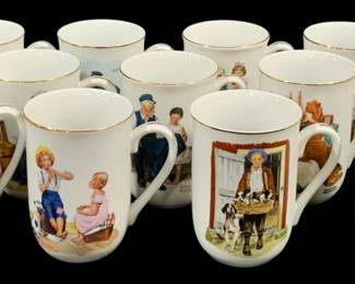 6199 - 12 Norman Rockwell Coffee Mugs