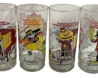 5373 - 4 McDonald's Glasses - 6.25" Tall