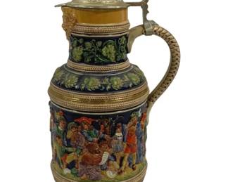 4245 - Large German Beer Stein - Marked 16" Tall