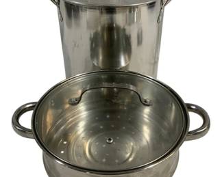 4654 - 2 Stainless Steel Pot w/ Lids - 11 x 9.5, 11 x 4