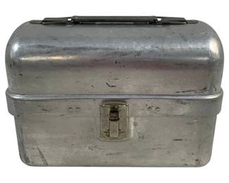 5296 - Vintage Leyse Aluminum Miner's Lunch Box (Description): 10 x 5 x 8