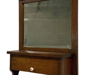 5052 - Wood Mirror Shelf w/ Drawer - 23 x 27 x 7