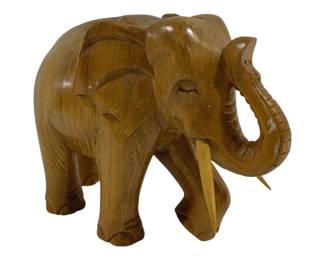 4135 - Carved Wood Elephant - 11 x 10 x 5.5