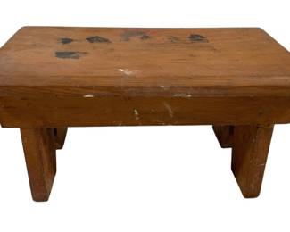 4912 - Wood Foot Stool - 7 x 14 x 7