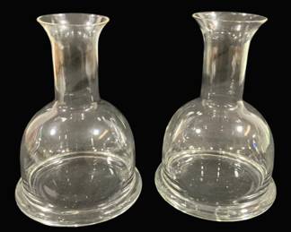 5629 - Pair Glass Vases - 8" Tall