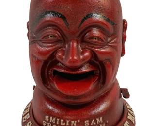 5227 - The Salted Peanut Man Cast Iron Bank - 14 x 10