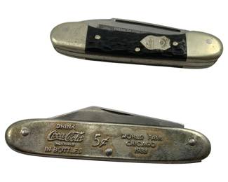 8101 - 1933 Coca-Cola World Fair Chicago Pocket Knife (Description): & Solingen Pocket Knife