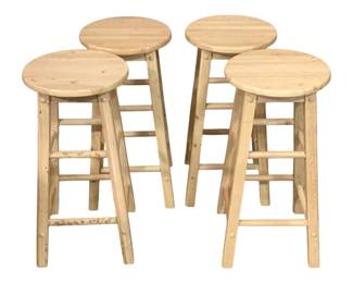 4131 - 4 Wood Stools - 12 x 24