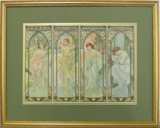 9021 - Times of the Day by Alphonse Mucha (Description): 22 X 17.5
