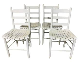 5353 - 4 Vintage Ladder Back Chairs - 15 x 18 x 35
