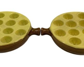 4399 - 2 Vintage Escargot Baking Dishes