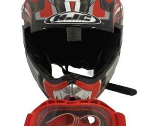 5726 - HJC Motorcycle Helmet w/ Goggles - Size M