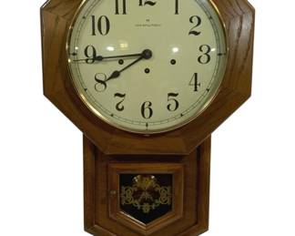 4258 - Hamilton 351-030 A Wall Clock w/ 2 Keys (Description): 24 x 14 x 5 Used as is electric/electronic/mechanical item. No guarantee all components, untested.