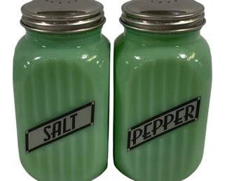 5211 - Jadeite Salt & Pepper Shakers - 5" Tall