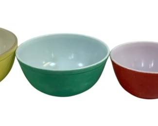 5303 - 4pc Pyrex Primary Colors Mixing Bowl Set (Description): 10" Round