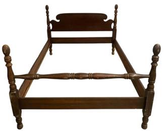 6282 - Full Size Bed Frame w/ rails 36 x 80 x 56 (Description): includes wooden slats