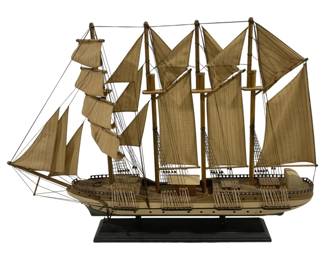 5678 - Wood Model Ship - 31 x 23 x 5