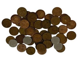 4126 - Lot of Canadian Coins - 44 Pennies, 4 Dimes (Description): 1 Nickel