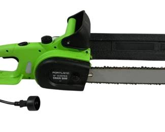 4514 - Portland 14" Electric Chainsaw (Description): Used as is electric/electronic/mechanical item. No guarantee all components, untested.
