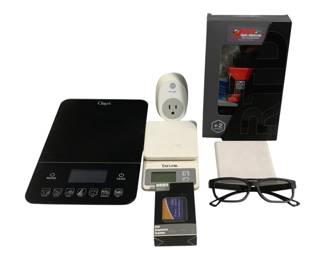 5694 - Lot of Assorted Items - Scales & More (Description): Used as is electric/electronic/mechanical item. No guarantee all components, untested.