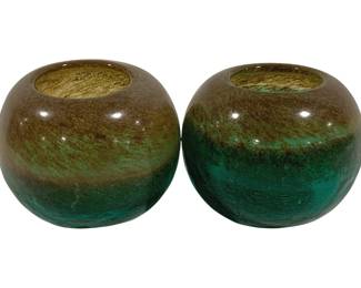 5489 - Pair Art Glass Vases 5" Tall