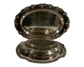 5644 - 2 Silver Plated Trays - 13.5 x 8