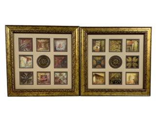 6512 - 2 Framed Wall Decor - 21 x 21 each