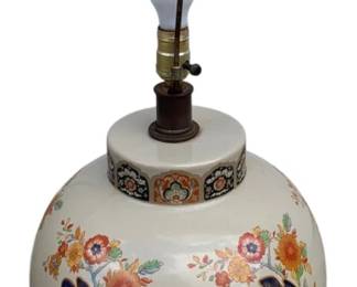 4991 - Vintage Chinese Porcelain Ginger Jar Table Lamp (Description): 27" Tall Used as is electric/electronic/mechanical item. No guarantee all components, untested.