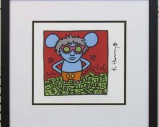 9078 - Andy Mouse Print Plate Sign by Keith Haring (Description): 17.5 X 16.5