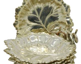 535 - 6 Ellis and Barker Early 20th Century Leaf Bowls (Description): Total Weight: 10.79oz