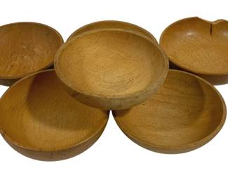 5440 - 6 Wooden Bowls - 6" Round