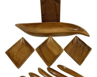 4357 - Lot of Assorted Wood Serving Items