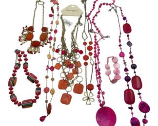 8093 - Assorted Pink & Orange Costume Jewelry