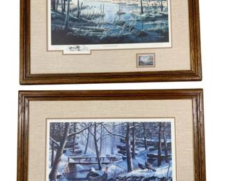 8220 - 2 Framed Duck Prints - Signed - 24.5 x 20.5