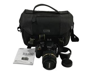 4542 - Nikon D3300 Digital Camera w/ Bag (Description): Used as is electric/electronic/mechanical item. No guarantee all components, untested.