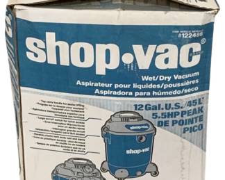6552 - Shop Vac - 12 Gal. 5.5HP in box (Description): Used as is electric/electronic/mechanical item. No guarantee all components, untested.