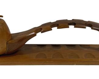 4132 - Wood Tobacco Pipe Holder - 17 x 6.5 x 4.5